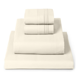 Mellanni King Sheets Set - 4 PC Iconic Collection Bedding - Hotel Luxury, Extra Soft, Cooling Bed Sheets - Wrinkle, Fade, Stain Resistant (King, Ivory)