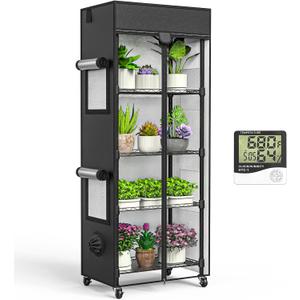 Small Greenhouse for Indoors, 5 Tier 23.1" L13.2" W61.2" H mini Greenhouse Outdoor, Indoor Adjustable Shelves