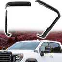Tow Mirror Caps fit for Chevy Chevrolet Silverado GMC Sierra 2500HD 3500HD 2020 2021 2022 2023, 84468904 84468910,Top & Side Clip-On Front Door Mirror Housing Covers Caps, Glossy Black