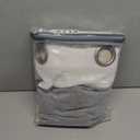 Central Park Gray Tan Stripe Sheer Color Block Window Curtain Panel Linen Window Treatment for Bedroom Living Room Farmhouse 84 inches Long with Grommets, 2 Panel Rustic Drapes