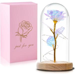 QUNPON Mothers Day Rose Gifts for Mom,Birthday Gifts for Women,Mother Day Flower Gifts for Mom from Daughter,Rainbow Mothers Day Rose Flower Gifts for Sister,Mother,Her,Grandma