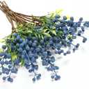 Giegxin 12 Pack Artificial Blue Berry Stems Fake Blueberries Picks, Artificial Flowers Decorative Stickers, Faux Blueberry Accessories for Party Wedding Decoration Home (13.7 Inch)