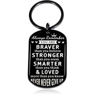 2 x Valentines Day Gifts for Him Her Black Keychain for Women Men Teens Girls Boys Inspirational Christmas Gifts for Son Daughter Gifts from Mom Birthday Graduation Anniversary Presents for Friends