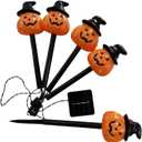Halloween 5PC LED Solar Pumpkin Stake Lights Outdoor Graden Lawn Lamp Waterproof Decoration Landscape Lighting for Festive Yard(Pumpkin1,1PC 5LED)
