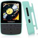 Yoton MP3 Player with Bluetooth 5.2, Expandable to 64GB, HiFi-Music, with Sports Clip, Earphones Included, Green(No Built-in Storage No TF Card Included – Insert Card to Use)