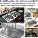 EAORBD Faucet Stabilization Plate for Delta Rp37490 Victorian Sink Retaining Plate, Faucet Reinforcement Plate Baseplate 3 Hole Under Sink Faucet Bracket, Black