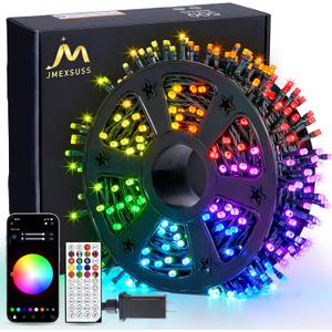 JMEXSUSS Smart Color Changing Christmas Lights, 173ft 500 LED RGB Christmas String Lights with Remote & APP, Waterproof Christmas Tree Lights for Indoor Outdoor Xmas Tree Party House Decoration