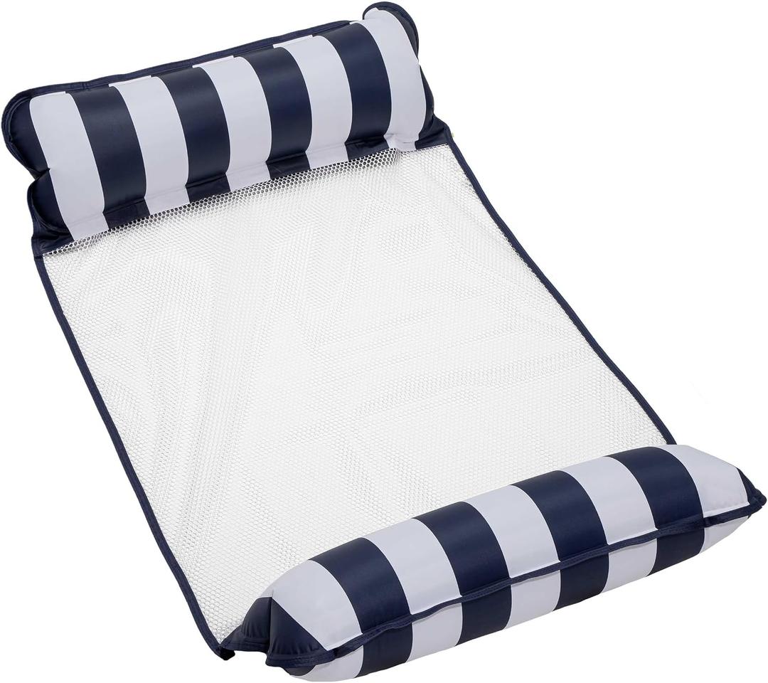 Aqua Original 4-in-1 Monterey Hammock Pool Float & Water Hammock Multi-Purpose, Inflatable Pool Floats for Adults Patented Thick, Non-Stick PVC Material Navy