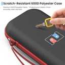 DIGIROOT Switch Case for Nintendo Switch 2 (2025) and Switch / OLED, Portable Travel Carrying Case, Slim Hard Shell Protective for Switch 2 Accessories with 10 Game Card Slots (Black & Red)