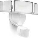 UME 49W 5500LM LED Security Lights Motion Sensor Light Outdoor, 5000K Daylight, IP65 Waterproof, Dusk to Dawn, 3 Head Motion Detected Flood Light for Garage, Yard, Porch(White) (1 Pack)