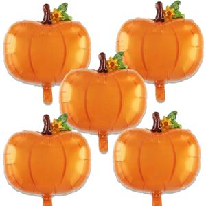 3 x Pumpkin Balloons Thanksgiving Foil Balloons Fall Balloon for Thanksgiving Themed Party Decoration Supplies Fall Harvest Pumpkin Birthday Decoration Decor Ballons Arch Kits Party Balloon Set 5pcs