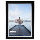 Malden International Designs Black Sleek With Silver Inside Border Picture Frame, 5x7, Black