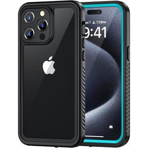 Lanhiem for iPhone 15 Pro Case, IP68 Waterproof Dustproof Shockproof Cases with Built-in Screen Protector, Full Body Protective Heavy Duty Rugged Phone Cover for iPhone 15 Pro - 6.1 inch (Blue)