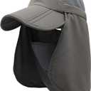 Surblue Neck Face Flap Outdoor Cap UV Protection Sun Hats Fishing Hat Quick-Drying UPF50+ One Size Fits Most, Grey