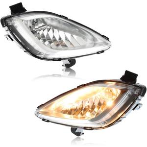 Fog Lights Assembly Compatible with Hyundai Elantra 2011 2012 2013, Passenger & Driver Side, Fog Lamp & Bezels Assembly [With Bulbs], Replace OEM #1-8341295-192752, 1 Pair