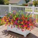 INQCMY Artificial Flowers for Outdoors Spring Summe 14 Bunches UV Resistant Silk Fake Plants Outside Indoor Lavender Ferns for Home Decor Patio Garden Back Yard Front Porch