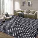 8x10 Area Rug for Living Room Washable Rug Non Slip Large Bedroom Stain Resistant Dining Room Throw Rug Contemporary Accent Carpet Ultra Soft Modern Carpet for Home Decor Office, Dark Grey