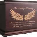 Cremation Memorial Urns for Human Ashes Adult Male Female, Wooden Urns Box and Casket for Ashes Men Women Child, Large Burial Funeral Urns for Ashes, Holds Up to 270 LBS