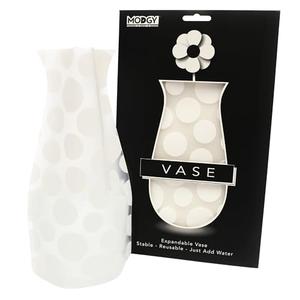 MODGY Expandable Flower Vase Plastic Decorative Modern Vases for Flowers Centerpieces Dining Table Decor Living Room Bathroom Wedding Office, Polkie