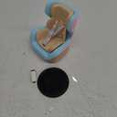 Mini Car Seat Protector for 10-17cm Dolls Model, Plastic Doll Safety Seat Display Chair with Air Vent Clip and Desktop Stand, Orange Blue Collectible Toy Accessories for Vehicle Decoration