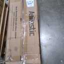 Agilestic Glass Standing Desk with Storage, 48 Inch Electric Adjustable Desk with Glass Shelf and Cable Management, Sit Stand Up Home Office Computer Table, Splice Board, Dark Walnut