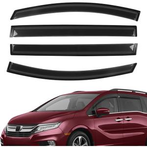 4PCS Rain Guards Window Visors Wind Deflector Fits for 2018-2026 Honda Odyssey, Front & Rear Outside Mount Vent Shade, Tape-on Vent Visors, 2019 2020 2021 2022 2023 2024 2025