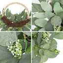 Artificial Eucalyptus Wreaths with Wood Bead for Front Door 10" Eucalyptus Leaves Wreaths Spring Summer Decoration Boho Farmhouse Wall Decor 2 Pack - Eucalyptus