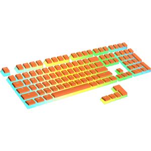 Ranked Pudding PBT Keycaps | 112 Double Shot Translucent ANSI US & ISO Layout | OEM Profile for RGB Mechanical Gaming Keyboard (Orange)