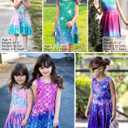 Funnycokid Girls Dress Summer Sleeveless Sundress Birthday Outfit Twirly Mermaid Party Kids 4-15 Years (Blue, M)