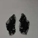 1 Pair Hand-Made Beaded Rhinestons DIY Clothing Appliques Patch,14.5" *4.9" Wedding Dress Decoration,Black Flower Applique by Pair