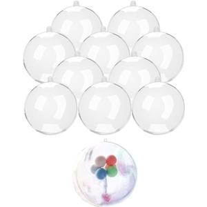 10 Pcs Filling Transparent Plastic Decorative Call DIY Craft Ball Transparent Ball Christmas, Birthday, Wedding, Party and Home Decoration Ornaments ((3.94"/100mm))