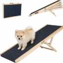Wooden Dog Ramp for Couch High Bed, Non Slip Pet Ramps for Small Dogs and Cat with 4 Adjustable Height from 9.84'' to 17.91'', Portable 40'' Long Foldable Ramp for Dogs to Get on Bed Car