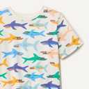 Amazon Essentials Boys Short-Sleeve T-Shirts (Large, Ivory Sharks)