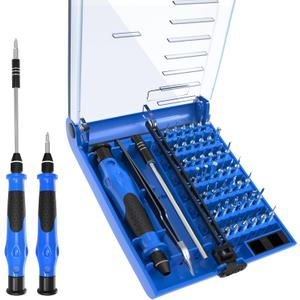 Mini Screwdriver Set with 42 Bits, VCELINK 45 in 1 Small Precision Magnetic Tiny Screwdriver Bit Kit with Tweezers & Extension Shaft for Laptop, PC, Phone, Computer, Game Console (Blue)