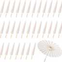 MBJZSL 30 Pack White Paper Umbrellas, 23.6 Inch Paper Parasol Umbrella Chinese Japanese Style DIY Umbrellas Decorative Vintage Decor for Wedding Props