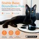 2 x Interactive Cat Toys for Indoor Cats - 6 Feathers 3 Worms Double Sided Suction Cup - Round Base Teaser Wand - Self Play Bird Hunting - Bored Adult Feline Solo Activity - Kitten Juguetes para Gatos