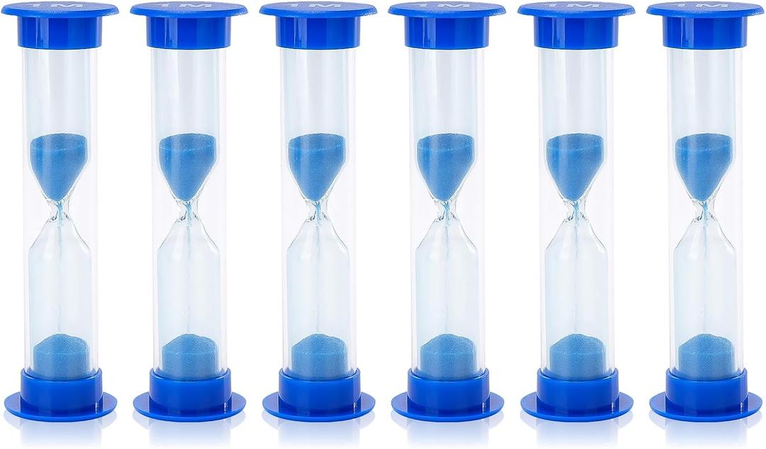 I-MART 6 Pcs Plastic 1 Minute Sand Timer Sandglass Hourglass Sand Clock, Blue