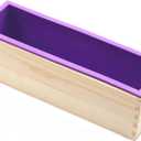 DD-life Flexible Rectangular Soap Silicone Loaf Mold Wood Box for 42oz Soap Making Supplies  (Purple)