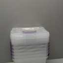 Farmoon 6 Quart Clear Storage Bin, Small Plastic Stackable Box/Cotainer with Lid and Purple Handle, 6 Packs