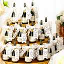 50 Pcs Mini Champagne Bubbles Wedding Favor Bulk Small Champagne Bottle Shaped Bubbles with Ribbons Gold Pins and Cards for Wedding Send Off Bridal Shower Celebration, 16.5 x 20.5 x 13 inches