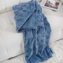 Dusty Blue Fleece Throw Blanket 5060 for Couch Sofa Bed,Super Soft Cozy Plush Microfiber Flannel Blanket with 3D Checkered Design Lightweight for Adults,Woman,Girls
