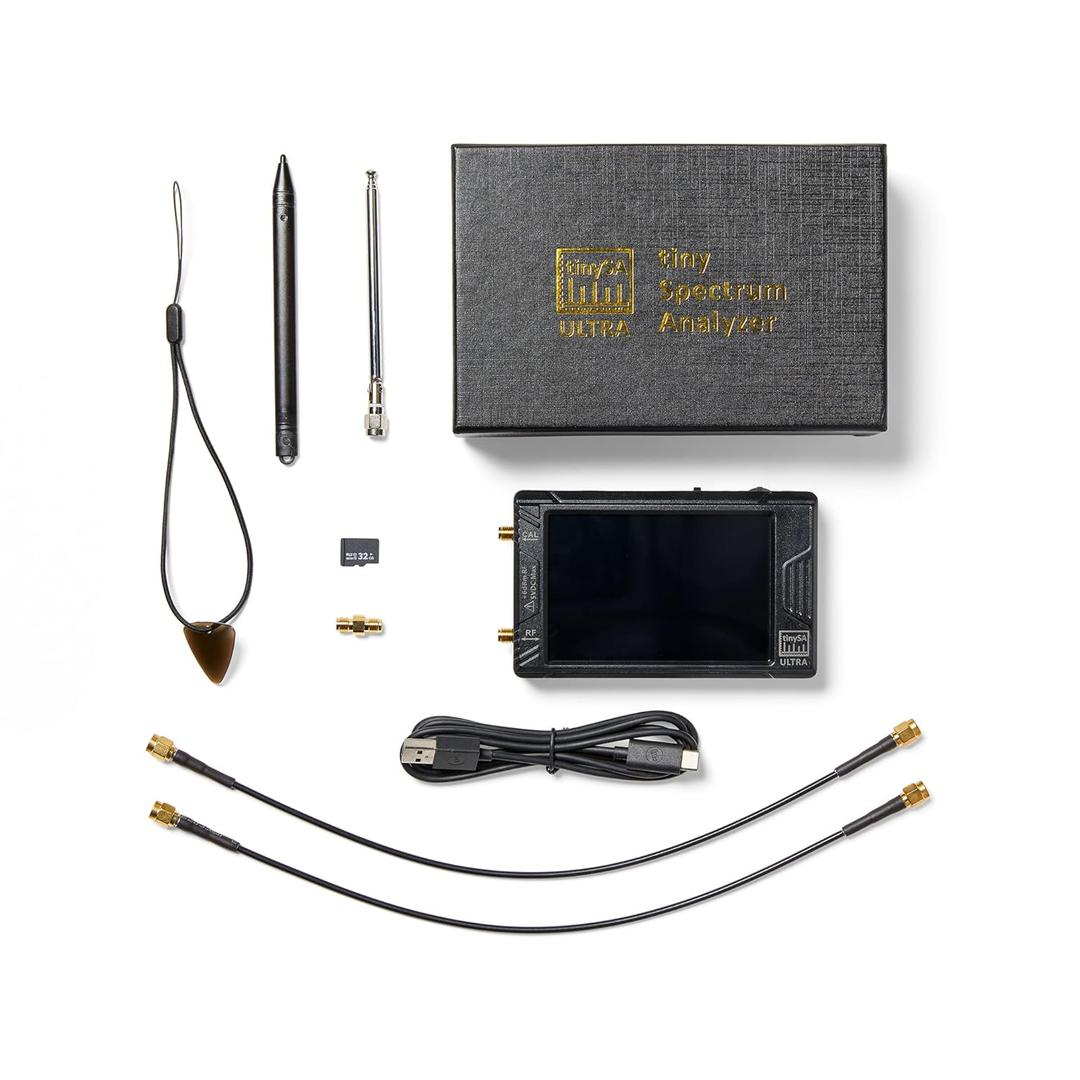 TinySA Ultra ZS405 Spectrum Analyzer, 100kHz-5.3GHz V0.4.5.1.1 4inch Portable Tiny Frequency Analyzer with 32gb Card & 3000mAh Battery, 2 in1 Signal Generator 100kHz to 800MHz MF/HF/VHF UHF Input