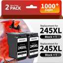 245XL Ink Cartridge Replacement for Canon 245 XL Black Ink Cartridge PG245 PG-245 for Canon MX490 MX492 MG2520 MG2522 TR4522 TR4520 TR4500 TS202 TS3122 TS3320 TS3322 Printer (2 Black)