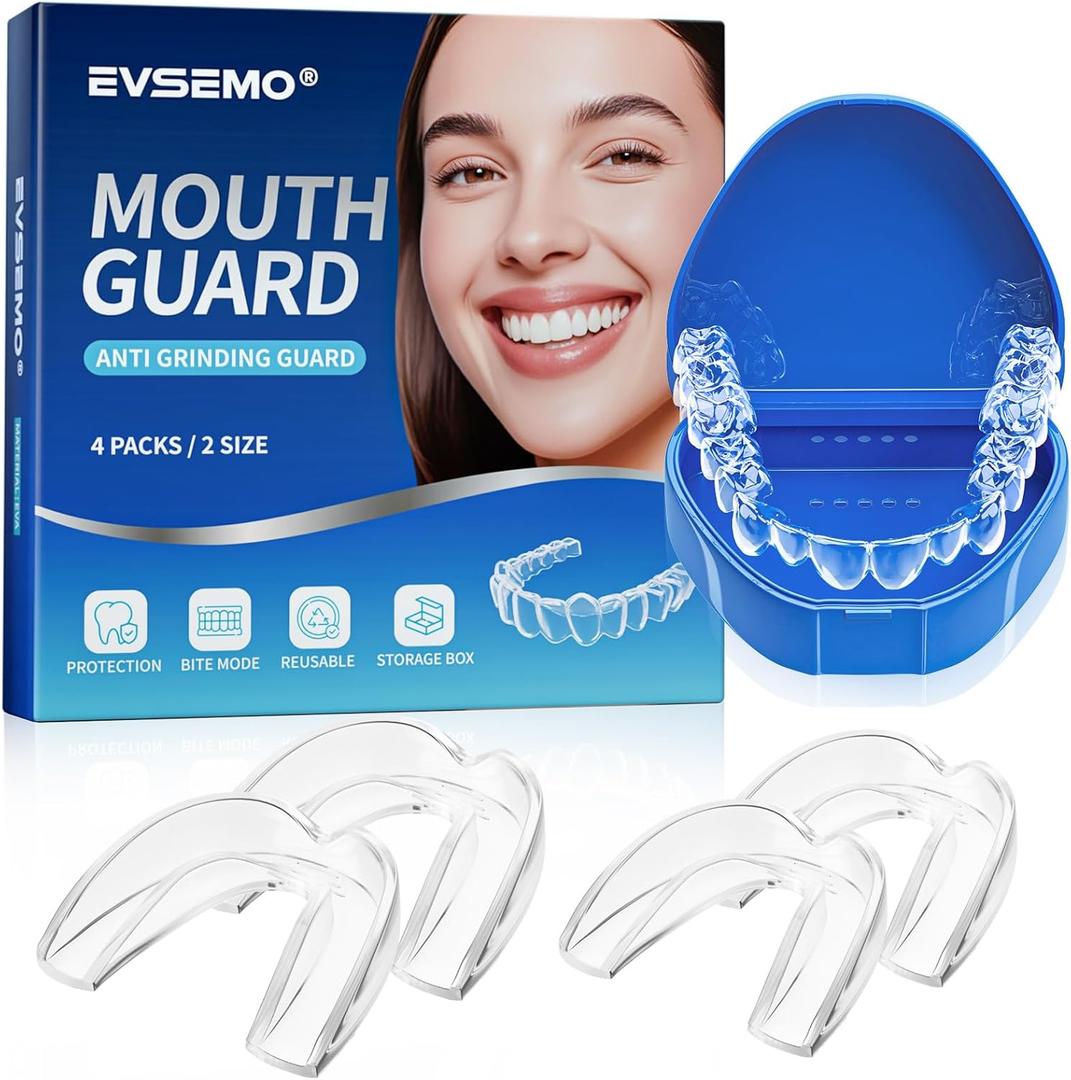 Anti Grinding Guard for Clenching Teeth at Night, Mouth Guard for Grinding Teeth at Night, Teeth Grinding Mouthguards for Sleeping, Comfortable Grinding Guard for Adults (1.8*2.2in+2*2.6in)