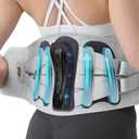 Lower Back Brace for Women and Men - Adjustable Lumbar Back Brace, Full Support Lumbar Brace, Ergonomic Design & Soft Breathable 3D Knit Material, for Sciatica Scoliosis Posture, Ideal for Work Lifting (XL) (Gray)