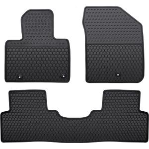 Car Floor Mats Custom Fit for 2021-2023 Hyundai Santa FeOnly Hybrid/2022 2023 Hyundai Santa Fe Plug-in Hybrid(PHEV) Odorless Washable Heavy Duty Rubber All Weather Floor Liners Black
