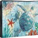 T&H XHome Outdoor TV Cover - Marine Life Sea Turtle Waterproof and Weatherproof 60"-65" LCD Movable Shield TV Display Screen Protector Outside Television Covers