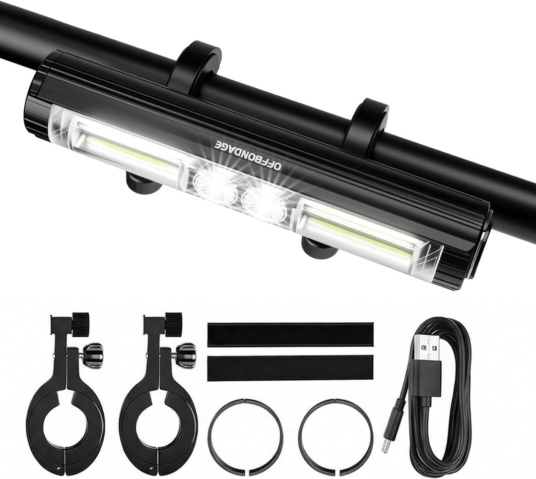 900/1750LM Bike Lights for Night Riding, Rechargeable Bicycle Headlight with Phone Charging, IPX4 Waterproof Aluminum MTB Light for Mountain Trails, Commuting & Road Cycling
