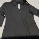 AmélieBoutik Women Collared V Neck 3/4 Sleeve Polo Shirt Small