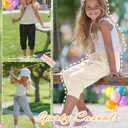 Langyiwee 3 Pack Girls Capris for Teen 5-16 Y, 3-Color Set, 11-12 Years
